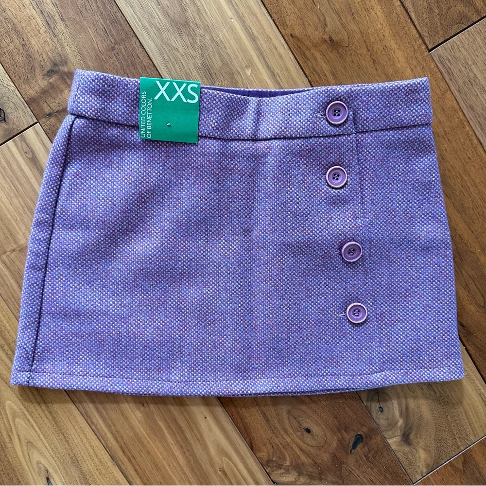 United Colors of Benetton Mini Skirt Girls Size XXS 3-4 Tweed NWT